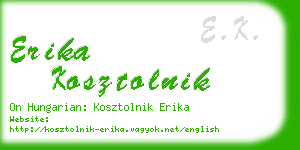 erika kosztolnik business card